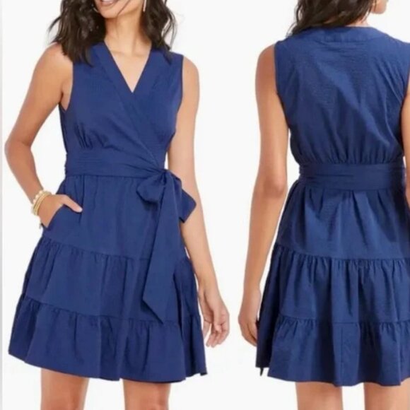 Vineyard Vines Dresses & Skirts - Vineyard Vines Harbor Wrap Navy Blue Dress Women's Size Small